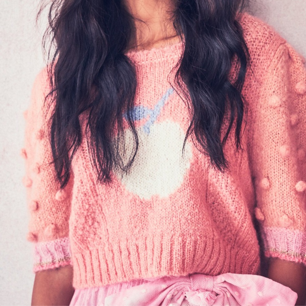 Peach Nectar Loveshackfancy Cyrielle Sweater